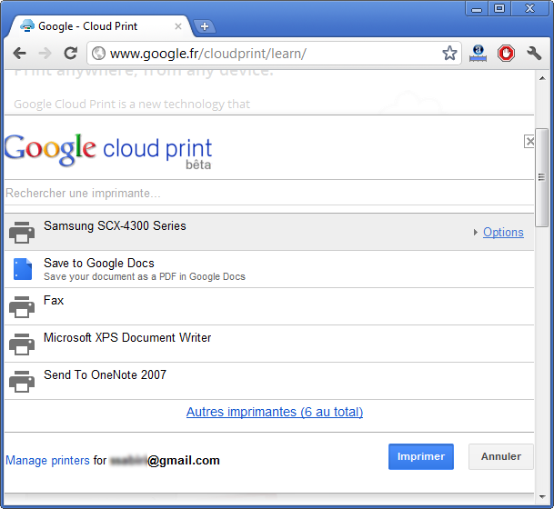 Tutoriel Cloud Print